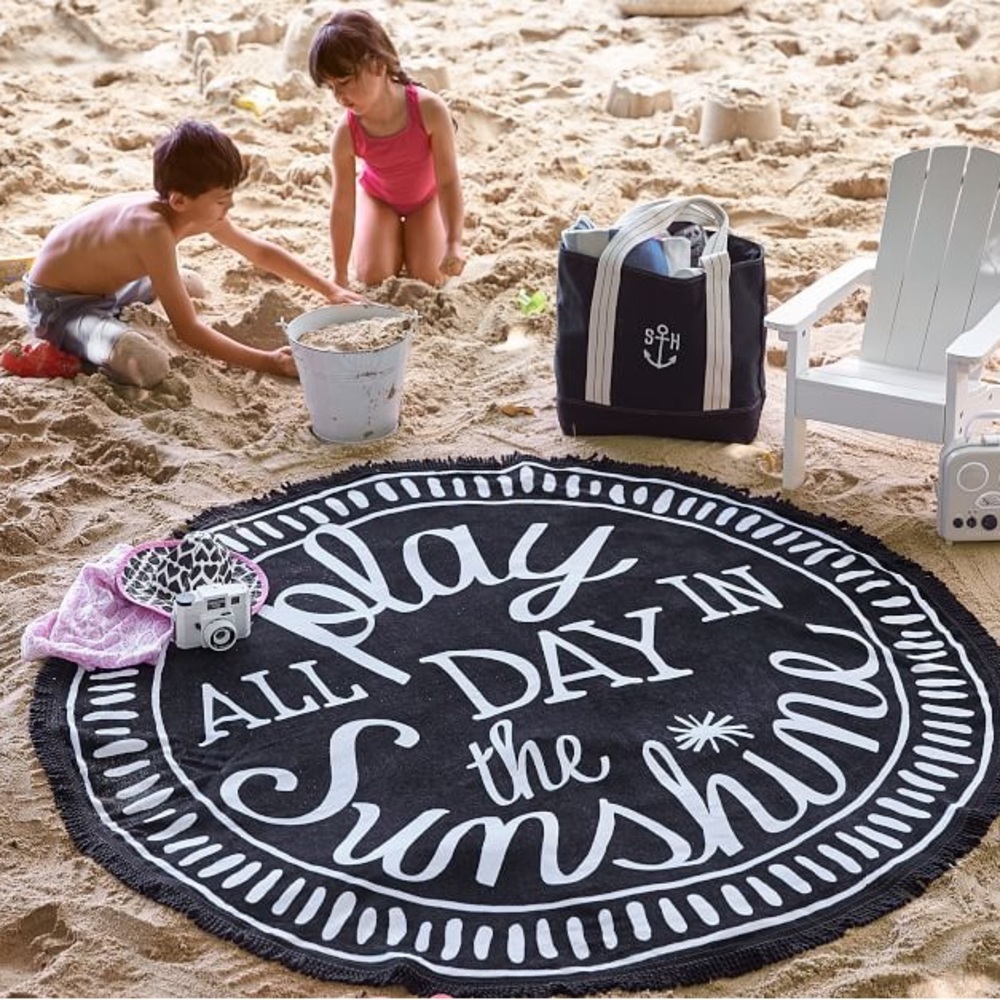 Pottery Barn Kids Family Round Beach Towel 60”